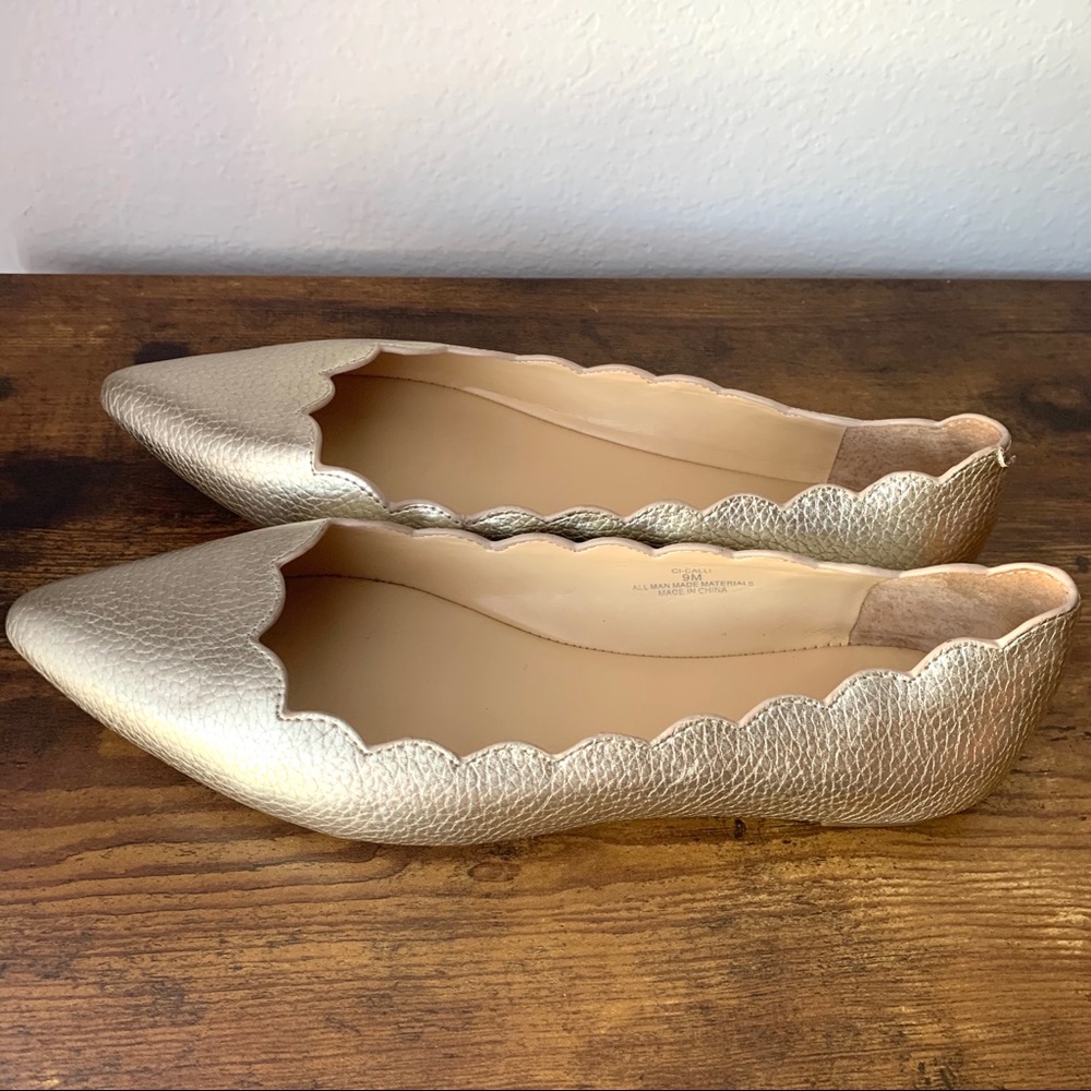 Crown & Ivy Metallic Faux Leather Ballet Flat